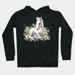 Cute Baby Unicorn And Flowers Hoodie